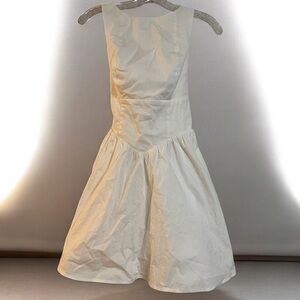WILD FABLE White Mini Dress A-line Open Back White Bow NWOT Size Xs